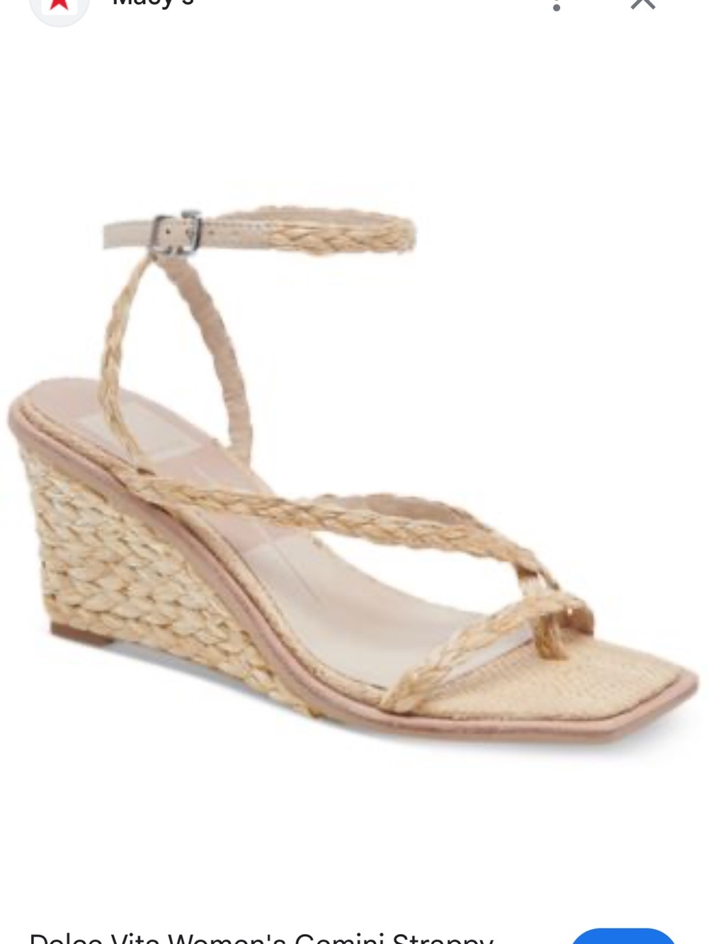 Dolce Vita Natural Braided Straw Wedge Sandal